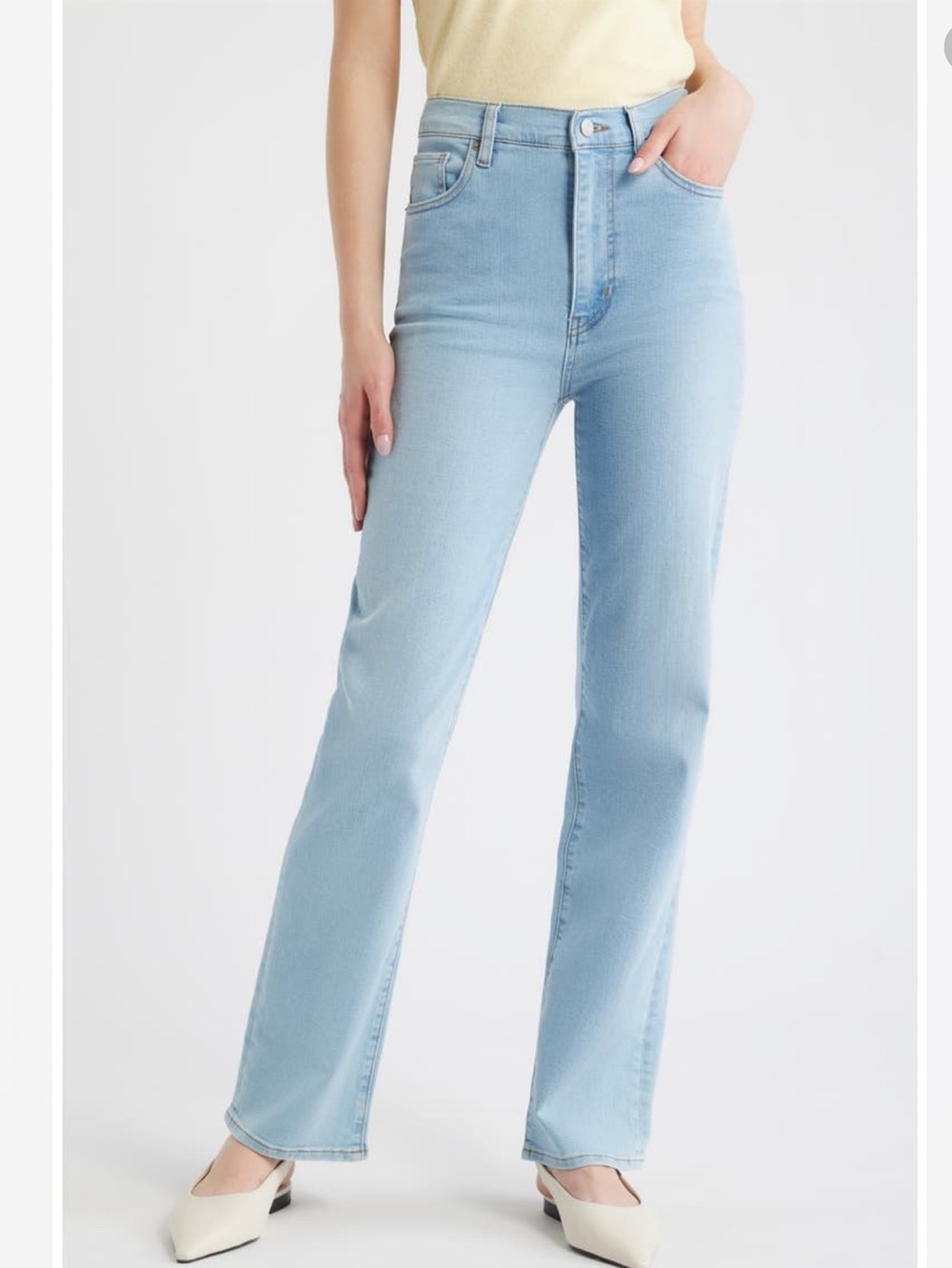 Frame Le Sleek High Waist Straight Leg Jeans Color: Hush Size 31